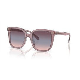 Coach HC8381U Universal Fit Sunglasses, Transparent Rose/Blush/Purple Blue Peach Gradient, 54 mm