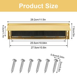 JOAASU Internal Letter Box Draught Excluder, Letter Box Cover, 11.5 Inch Letterbox, Internal Letter Flap, Including Fixing Screw, Letter Plate for Wood or uPVC Doors, Gold