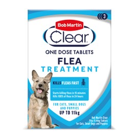 Bob Martin Bob Martin Clear Flea Treatment for Small Dogs & Puppies (3 Tablets) - Kills 100% of Fleas within 24 Hours (up to 11kg)
