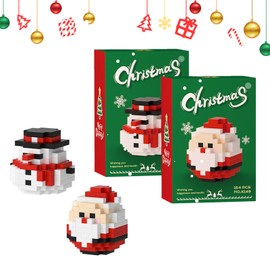 TSLBW Christmas Building Block Set, Santa Claus, Snowman, Christmas Tree, Penguin, Building Block Toy, Christmas Decoration, Party Favours (Santa Claus + Snowman)
