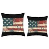 Peek-a-boo Vintage US Flag Design, Distressed American Flag Throw Pillow