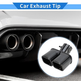 VekAuto 1 Pc Square Curved Slant Cut Dual Exhaust Tip for Toyota Raize Bolt on 2.4" Inlet 5.8" Outlet 6.7" Length Stainless Steel Black Rear Tailpipe