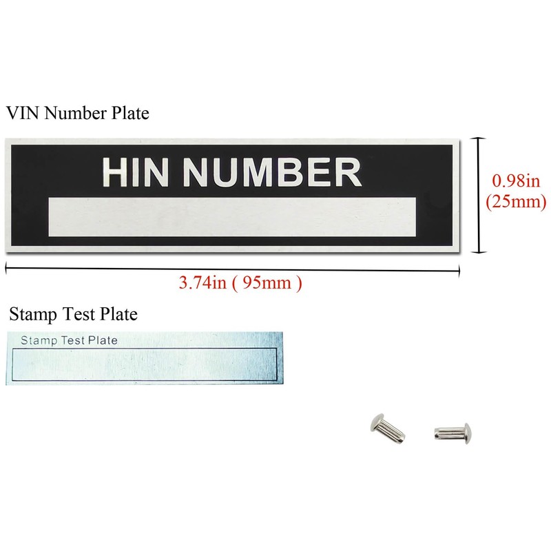 HIN Number Plate for Boat, Hull Identification Number Tags Replacement,