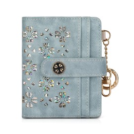 BELTANA Slim Wallet for Women, Small RFID Blocking Bifold Credit Card Holder Leather Cash Wallets with Zipper Coin Pocket,ID Window,Keychain