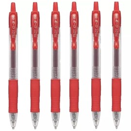 Pilot G2 Retractable Gel Pen 0.5mm X-Fine Red 6/Pk Refillable Office School Home