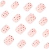 Polka Dot Press on Nails Short Square Fake Nails Black