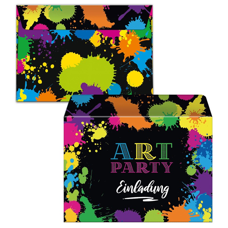 JuNa-Experten 12 Invitation Cards Children's Birthday Art Party Crafts Including