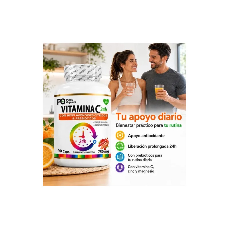 Vitamina C24h De Liberación Prolongada | 90 Cápsulas | Purely