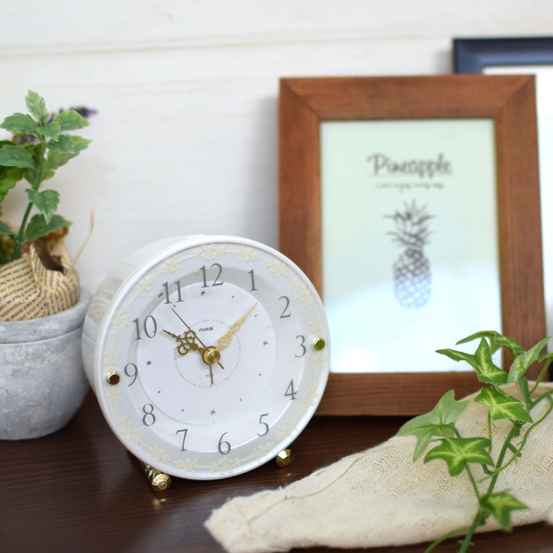 MAG T-773WH-Z Alarm Clock, Silent, Continuous Second Hand, Colinne, Snooze,