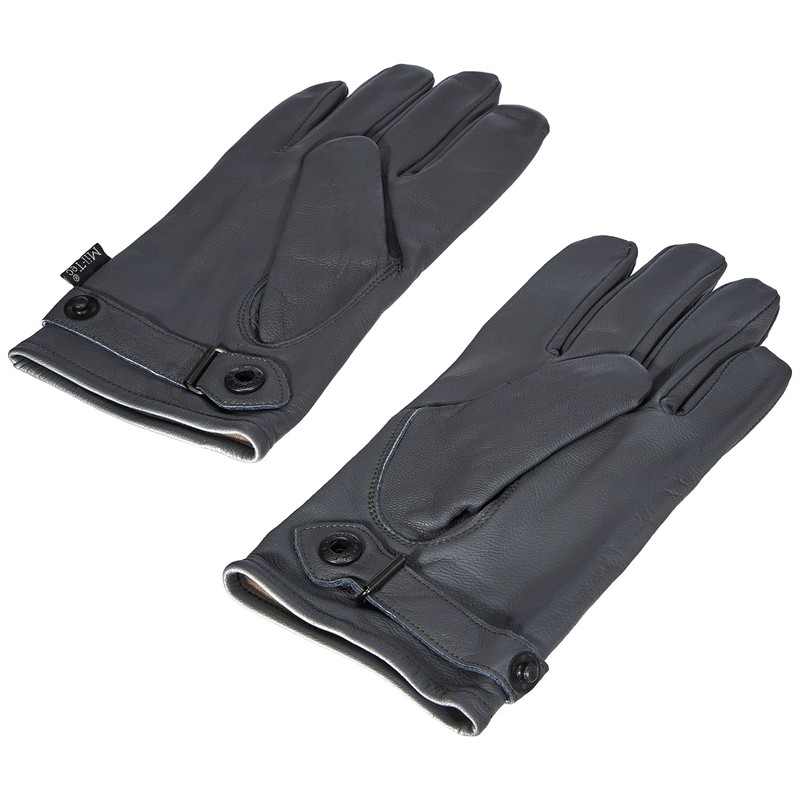 MIL-TEC BW Leather Gloves Lined, grey, 3xl