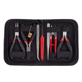 PANDAHALL Jewellery Making Tools, 8 Pieces Bead Tool Set, Scissors, Pliers, Tweezers, Craft Supplies with Storage Case for Jewellery Making and Repairing