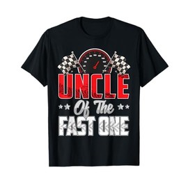 1 year old racing car fast one birthday 1st Family Uncle T-Shirt