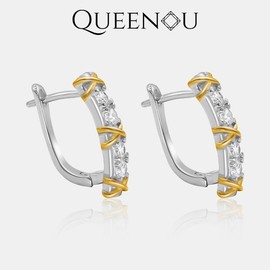 【879】Brilliant Crossed Hypoallergenic Synthetic Moissanite Earrings - Elegant Fashion Statement for Women, Perfect Gift for Birthdays, Anniversaries, and Special Occasions Black Friday