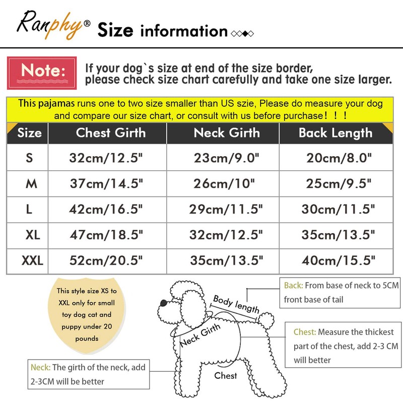 Ranphy Small Dog Stripe Pajamas Winter Comfy Cotton Pet Clothes