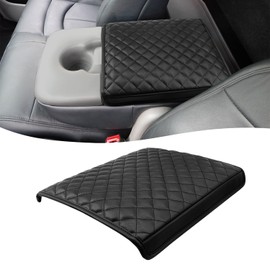 KBH Center Console Cover for Ford F150 1997-2003, Jump Seat Only, Car Armrest Protector Cushion Pad, Vinyl Leather Trim, Anti-Scratch, Black