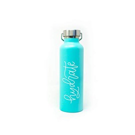 Cute Water Bottles for Women, Teal Hydrate, Insulated Stainless Steel Travel Thermos for Gym Hydration Sport & Hot Yoga Thermal Flask for College Students, Sorority & Teen Girls