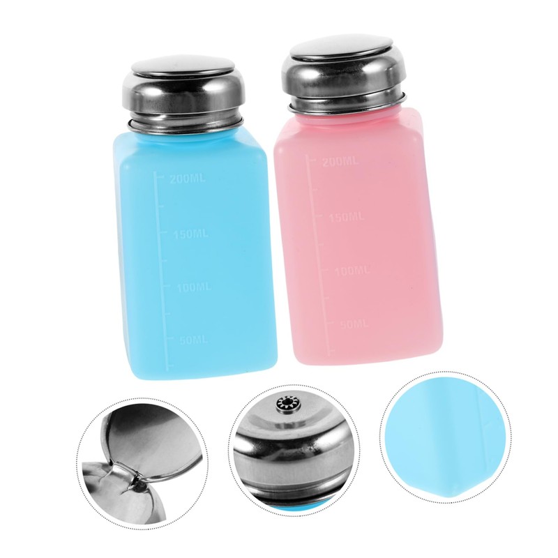 Ciieeo 200ml Empty Solvent Pump Bottle Push-Down Static Alcohol Dispenser