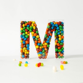 Fillable Alphabet Acrylic Tray Acrylic Alphabet Candy Jar Reusable Party Deli Jar Magnetic Lid Design 10in Sealed Acrylic Box (M)