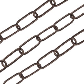 CHRISTOPH PALME Iron Chain Diameter 3.50 mm Twisted - Decorative Steel Profile Wire FE Chain 1 m (Fumé)