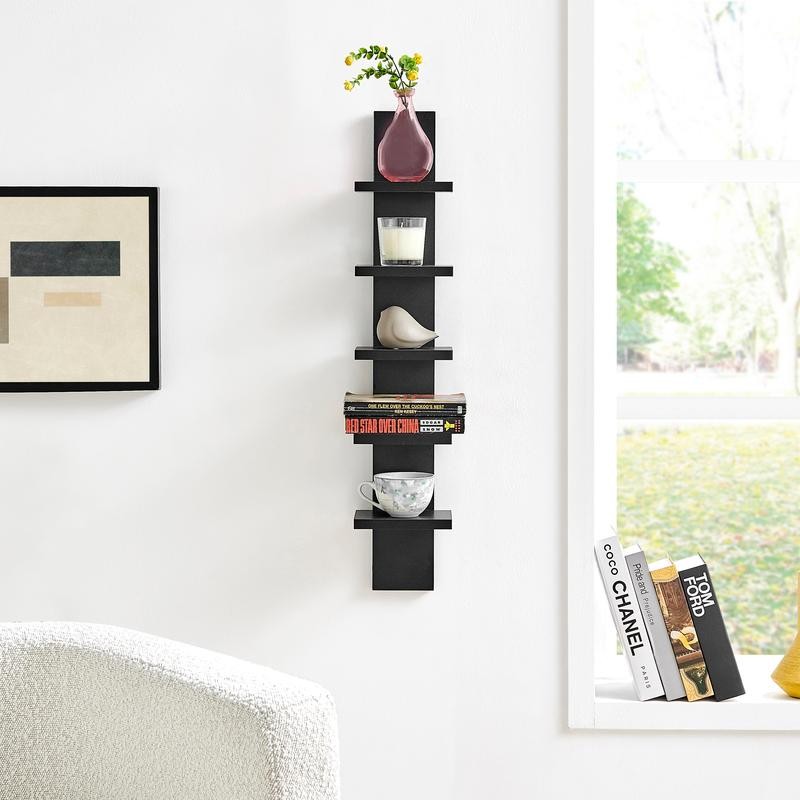 Utility Column Spine Wall Shelves - Color: Walnut
