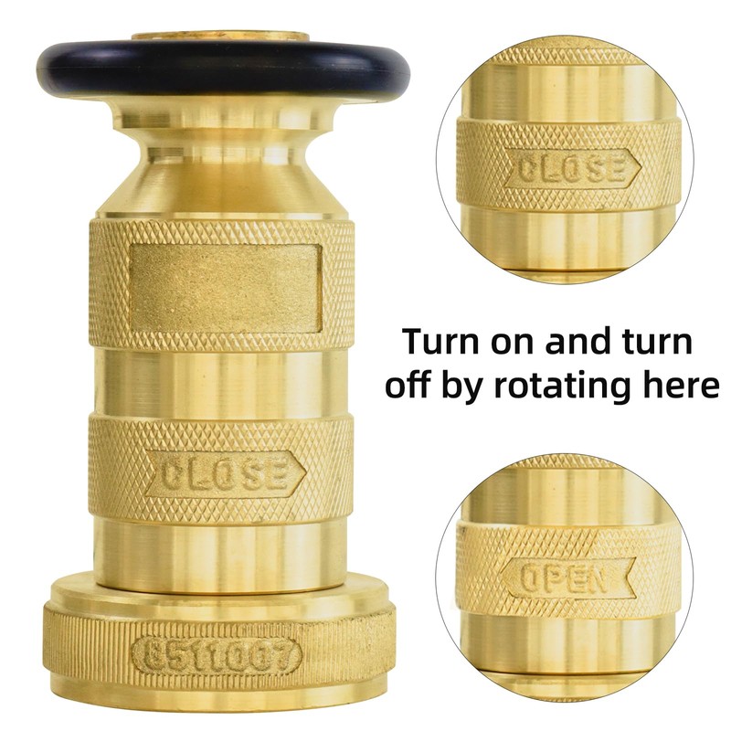 Fire Hose Nozzle 1-1/2" NPSH/NPT Fire Fighter Hose Nozzle 100