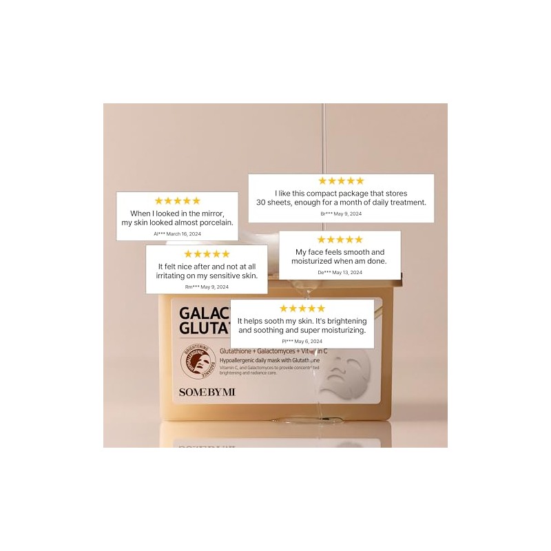 SOME BY MI Galactomyces Glutathione Daily Mask - 30 Sheets,