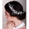 Chargances 2pcs Wedding Bride Rhinestone Hair Vine Comb Flower Pearl