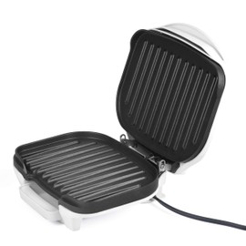 Courant 2-Serving Classic Plate Electric Indoor Grill and Panini Press, Contact Grill Champ, White