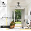 CATINER Crystal Pendant Light 4-Light Modern Black Chandelier Small 12”