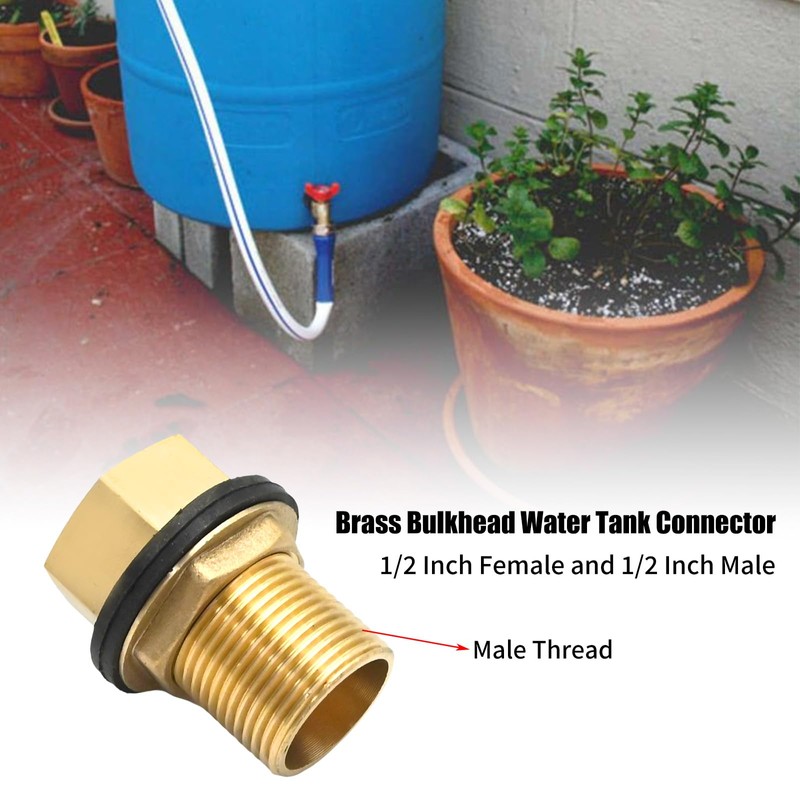 Anxingo 1/2 Inch External Thread & Internal Thread Bulkhead Fittings,