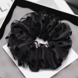 Hair Scrunchie The Lion Hair Scrunchie Women's Set - Black, Large, Elastic - Ponytail Holder for Women - French Style Hair Accessories - 2 Pieces