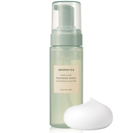 AROMATICA Pure & Soft Feminine Wash Chamomile & Tea Tree (Soft Foam Type) 5.7 fl. oz / 170 ml - Gentle and Soothing Intimate Herbal Feminine Wash - pH-Balanced, Calming, Vegan, Cruelty Free