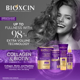 BIOXCIN Collagen Biotin Shampoo Anti-Hair Loss for All Hair Types Volumizing Herbal Formula 3-Pack 300 ML