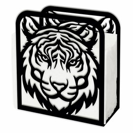 SUPERDANT Tiger Napkin Holders for Tables Forest Animal Serviette Holder Tiger Kitchen Napkin Stand Metal Serviette Dispenser Practical Decoration for Kitchen Countertop Restaurant Decor