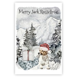 Jack Russell Terrier Dog Christmas Art Card