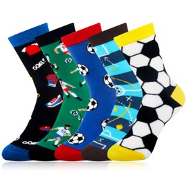Moyel Soccer Gifts for Boys 8-12 Funky Soccer Socks Kids Funny Novelty Boys Socks 8-10 10-12 Years Fun Soccer Stuff Accessories for Teen Boys Teem on Christmas Birthday