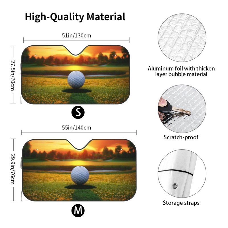 HSYOYO Windshield Sun Shade for Car Trucks SUV Golf Course