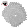 Perfeclan 12pcs Abschlusskappen -Dekorations -Kit, Blank Glitzer Kartonkonstruktionspapier, Silbrig