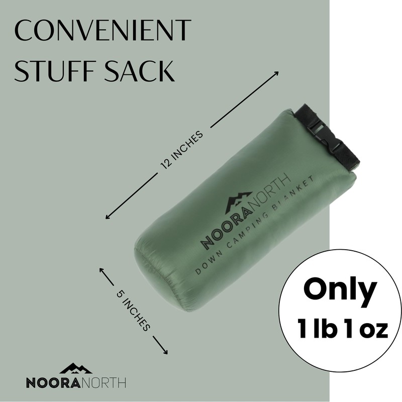 Down Camping Blanket with Footbox - Packable Warm Puffy Ultralight