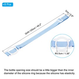 PATIKIL 3.5CM Water Bottle Lanyard, 6 Pcs Adjustable Holder Shoulder Strap with White Ring Buckle Carrier Clips for Hiking Walking Outdoor, Blue