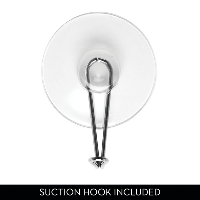 iDesign Bathroom Plastic Shower Squeegee with Wall Hook - White