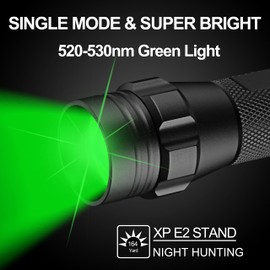 FandyFire Green Light Flashlight, LED Green Hunting Light, 520-530nm Green Light for Hunting, Zoomable Tactical Green Flashlight for Hog Coyote and Varmint Night Hunting