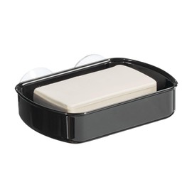 iDesign Suction Cup Soap Dish for Shower - Black