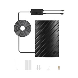 POBADY TV Antenna for Smart-TV 25dBi Indoor Digital TV-Antenna with USB Amplifier and F Female to TV Male Adapter 500 Miles Home DVB-T2 Antenna RG174 5m/16.4ft Coax Cable Support 4K 720p 1080p