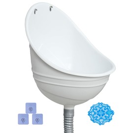 Waterless Urinal Garage Urinal for Men Plastic Urinals for Men, Urine Diverter Outdoor Urinal Wall-Mounted Urinals For Men Bathroom, No-Drill Lnstallation Self-Adhesive Mens Urinal (white)