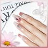 JODSONE Press on Nails 3D Handmade Pink Bow Rhinestone Jelly