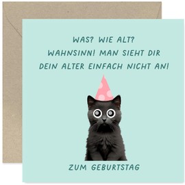OEC Funny Birthday Card for Woman - Female Friend Birthday Card - 'You Look Good' Cat Birthday Card for Friends Birthday Card Blank Inside with Envelope