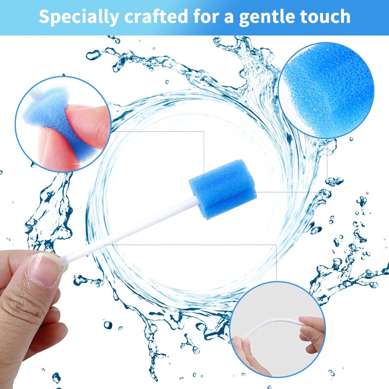 50 Pieces Disposable Oral Swabs Bulk Mouth Sponge Stick Swabsticks