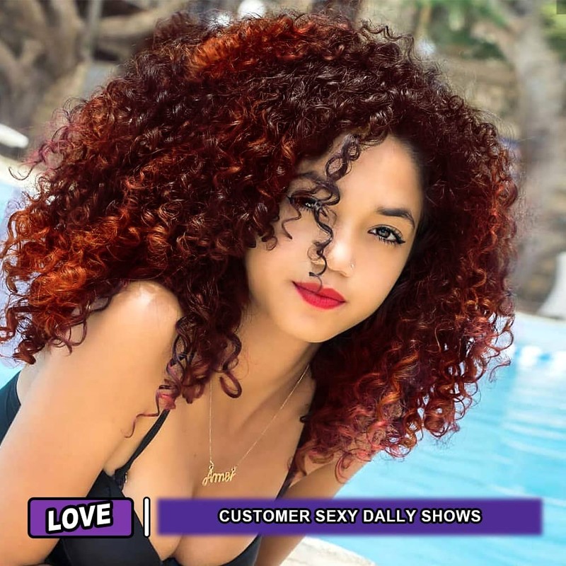 PORSMEER Pelucas Afro Rizadas De 35 Cm Para Mujer, Cortas,
