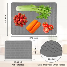Dionikos Foldable Silicone Stove Top Cover – 20"x28" Stove Top Covers for Electric Stove, Induction Cooktop Protector, Glass Top Stove Cover, RV Stove Top Cover & Dish Drying Mat (Grey)